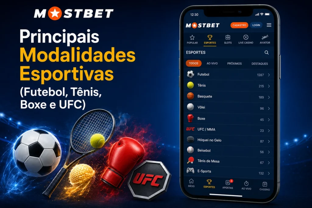 Principais Modalidades Esportivas (Futebol, Tênis, Boxe e UFC)
