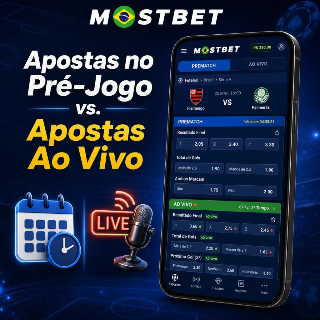 Apostas no Pré-Jogo (Prematch) vs. Apostas Ao Vivo